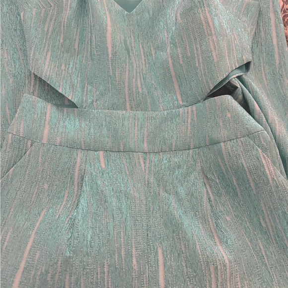 NWT - Ramy Brook Metallic Blue Jumpsuit - Size 6 - Picture 15 of 16